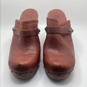 UGG Brown Leather Clogs